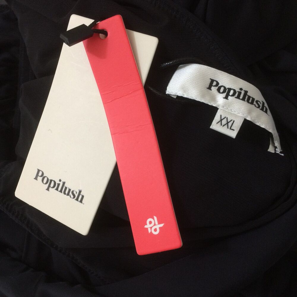 NEW Popilush Black Shapewear Maxi Dress Built In Bra Formal Slit XXL NO TIE - Picture 7 of 10